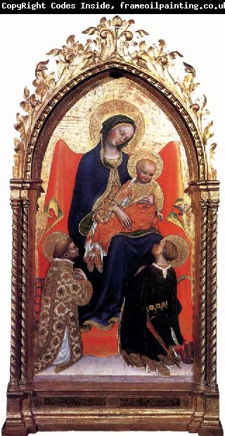 Giovanni di Francesco Madonna Enthroned with St Lawrence and St Julian